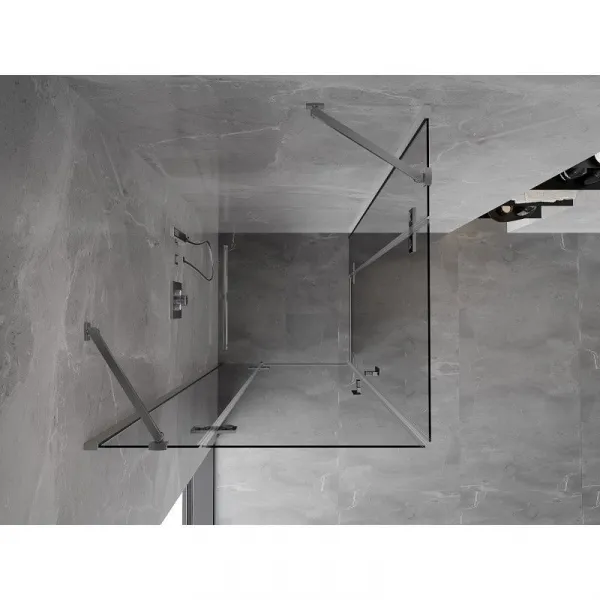 MEXEN/S - Mist H Duo sprchovací kút dvere krídlové 80 x 80, transparent, chróm 8A5-080L-080P-01-00