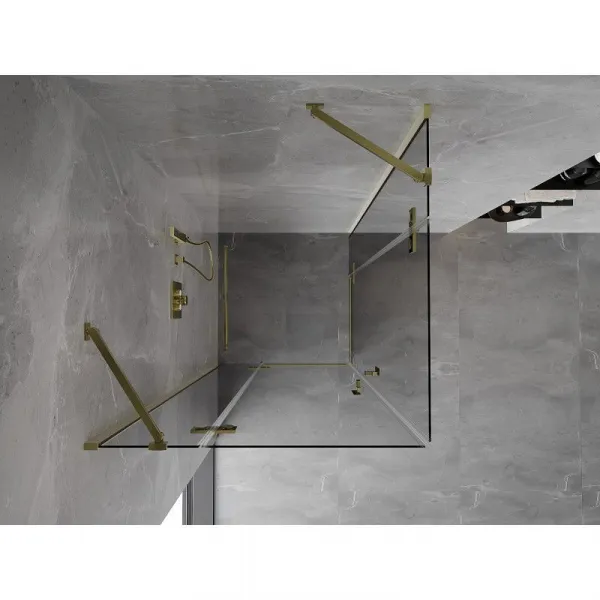 MEXEN/S - Mist H Duo sprchovací kút dvere krídlové 80 x 80, transparent, zlato 8A5-080L-080P-50-00