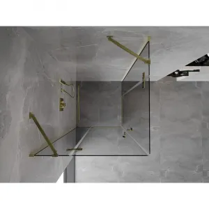 MEXEN/S - Mist H Duo sprchovací kút dvere krídlové 80 x 80, transparent, zlato 8A5-080L-080P-50-00