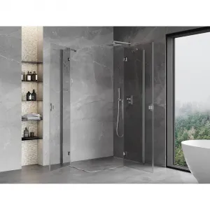 MEXEN/S - Mist H Duo sprchovací kút dvere krídlové 80 x 85, transparent, chróm 8A5-080L-085P-01-00
