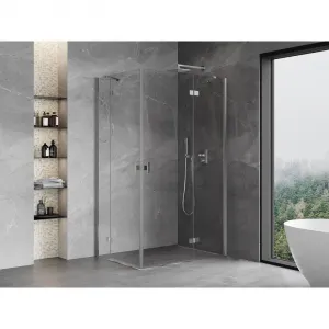 MEXEN/S - Mist H Duo sprchovací kút dvere krídlové 80 x 85, transparent, chróm 8A5-080L-085P-01-00