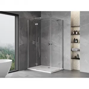 MEXEN/S - Mist H Duo sprchovací kút dvere krídlové 75 x 70, transparent, chróm 8A5-075L-070P-01-00