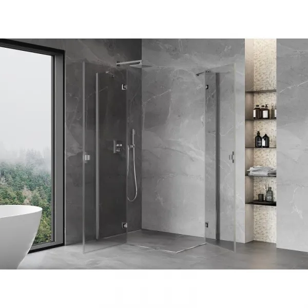 MEXEN/S - Mist H Duo sprchovací kút dvere krídlové 75 x 70, transparent, chróm 8A5-075L-070P-01-00