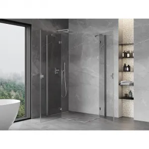 MEXEN/S - Mist H Duo sprchovací kút dvere krídlové 75 x 70, transparent, chróm 8A5-075L-070P-01-00