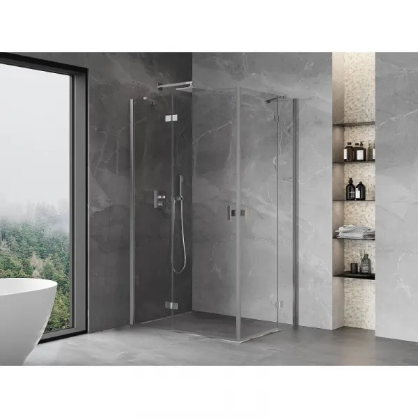 MEXEN/S - Mist H Duo sprchovací kút dvere krídlové 75 x 70, transparent, chróm 8A5-075L-070P-01-00