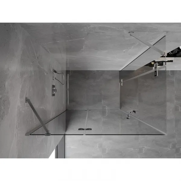 MEXEN/S - Mist H Duo sprchovací kút dvere krídlové 75 x 70, transparent, chróm 8A5-075L-070P-01-00