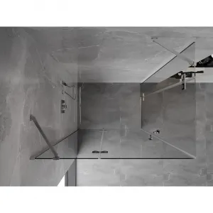 MEXEN/S - Mist H Duo sprchovací kút dvere krídlové 75 x 70, transparent, chróm 8A5-075L-070P-01-00
