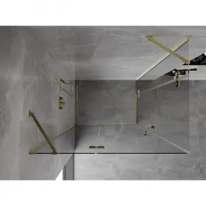 MEXEN/S - Mist H Duo sprchovací kút dvere krídlové 80 x 70, transparent, zlato 8A5-080L-070P-50-00