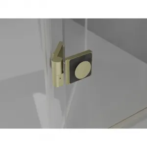 MEXEN/S - Mist H Duo sprchovací kút dvere krídlové 75 x 70, transparent, zlato kartáčovaná 8A5-075L-070P-55-00
