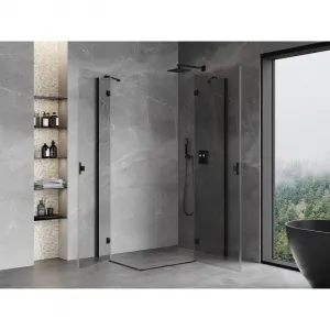 MEXEN/S - Mist H Duo sprchovací kút dvere krídlové 75 x 105, transparent, čierna 8A5-075L-105P-70-00