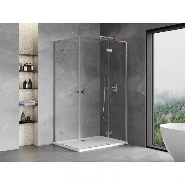 MEXEN/S - Mist HL Duo sprchovací kút dvere krídlové 80 x 100, transparent, chróm 8A5L-080L-100P-01-00