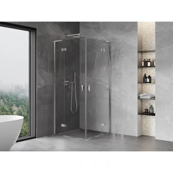 MEXEN/S - Mist HL Duo sprchovací kút dvere krídlové 80 x 80, transparent, chróm 8A5L-080L-080P-01-00