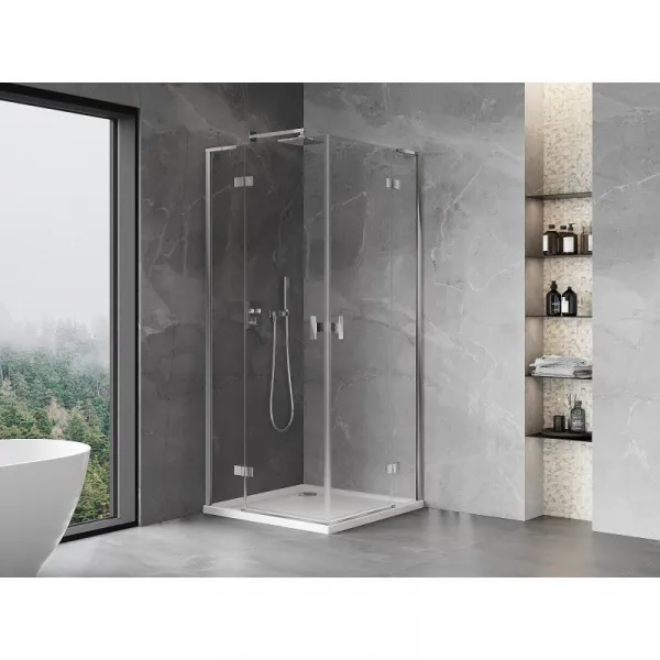 MEXEN/S - Mist HL Duo sprchovací kút dvere krídlové 80 x 80, transparent, chróm 8A5L-080L-080P-01-00
