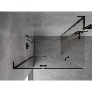MEXEN/S - Mist-H L Duo sprchovací kút dvere krídlové 80 x 70, transparent, čierna 8A5L-080L-070P-70-00