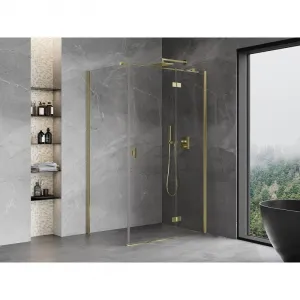 MEXEN/S - Mist HT sprchovací kút dvere krídlové pravá 100 x 80, transparent, zlato 8A5T-100-080-50-00-P