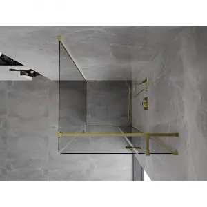 MEXEN/S - Mist HT sprchovací kút dvere krídlové pravá 80 x 80, transparent, zlato 8A5T-080-080-50-00-P
