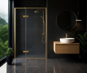 REA/S - Sprchové dvere Atlas 80 Brush Gold vpravo KPL-K4673