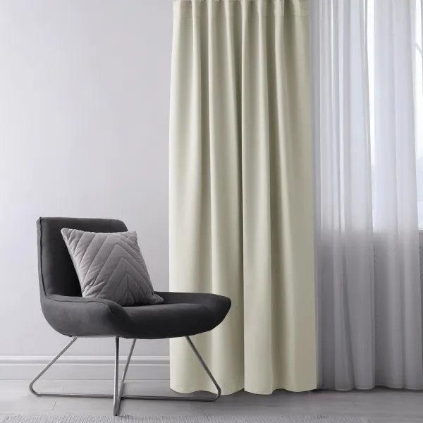Záves AmeliaHome Blackout s priechodkami 140x270 cm krémový, veľkosť 140x270