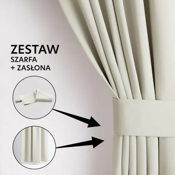 Záves AmeliaHome Blackout s priechodkami 140x270 cm krémový, veľkosť 140x270