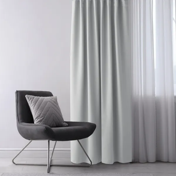 Záves AmeliaHome Blackout s multifunkčnou páskou svetlosivý, veľkosť 140x175
