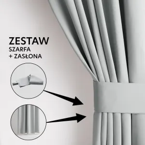 Záves AmeliaHome Blackout s multifunkčnou páskou svetlosivý, veľkosť 140x175
