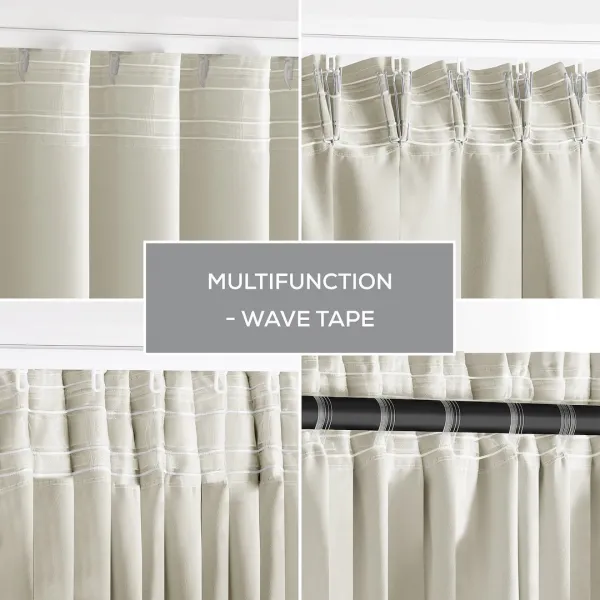 Záves AmeliaHome Blackout s multifunkčnou páskou 140x270 cm krémový, veľkosť 140x270