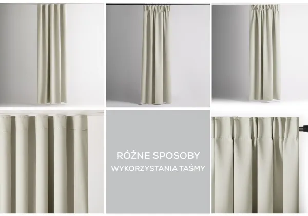 Záves AmeliaHome Blackout s multifunkčnou páskou 140x270 cm krémový, veľkosť 140x270