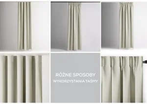 Záves AmeliaHome Blackout s multifunkčnou páskou 140x270 cm krémový, veľkosť 140x270
