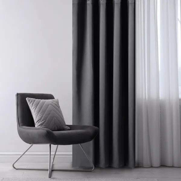 Záves AmeliaHome Blackout s multifunkčnou páskou grafitový, veľkosť 140x245