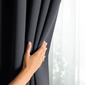 Záves AmeliaHome Blackout s multifunkčnou páskou grafitový, veľkosť 140x245