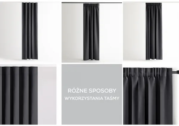 Záves AmeliaHome Blackout s multifunkčnou páskou grafitový, veľkosť 140x245