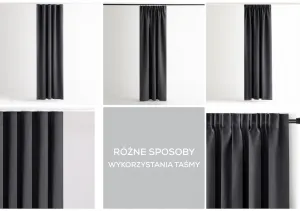 Záves AmeliaHome Blackout s multifunkčnou páskou grafitový, veľkosť 140x245