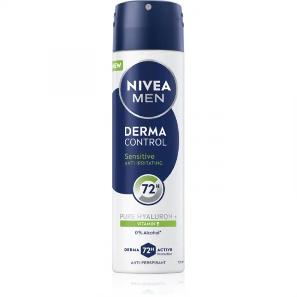 NIVEA MEN Derma Control Sensitive antiperspirant v spreji pre citlivú pokožku 150 ml
