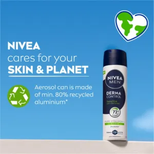 NIVEA MEN Derma Control Sensitive antiperspirant v spreji pre citlivú pokožku 150 ml