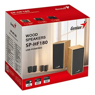GENIUS Reproduktor SP-HF180, 3.5mm jack, 6W, světlé dřevo