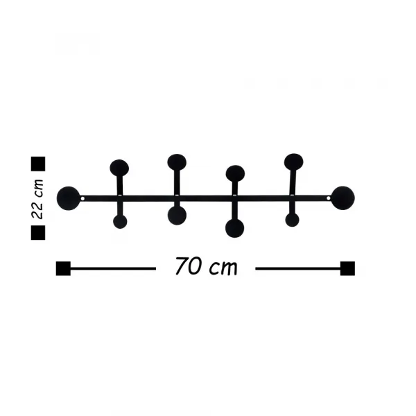 Wallity Nástěnný věšák Hook 70 cm černý