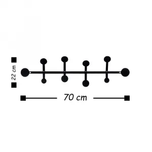 Wallity Nástěnný věšák Hook 70 cm černý