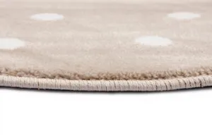 Koberec FD Lush bodky, svetlobéžový kruh