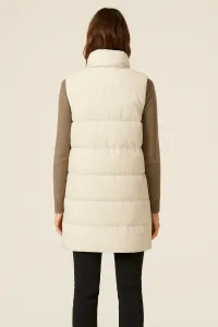 Factory Dámska dlhšia prešívaná vesta ecru L/XL Farba: Ecru, Veľkosť: L/XL