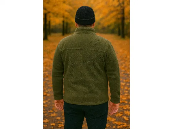 Cotton clasic Pánska khaki flísová bunda – hrejivá jesenná mikina na zips (XL) Farba: Khaki, Veľkosť: XL