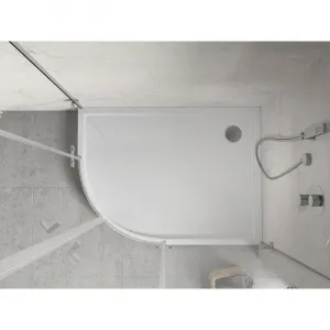 MEXEN - Flow+ Sprchová vanička štvrťkruh asymetrická pravá 100 x 90, biela lesk 46Q109010RH
