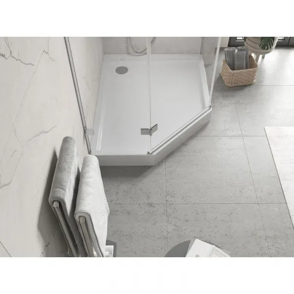 MEXEN - Flow+ päťboká sprchová vanička pravá 100 x 90, biela lesk 46P109010RH