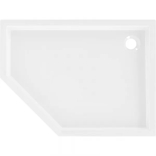 MEXEN - Flow+ päťboká sprchová vanička pravá 100 x 90, biela lesk 46P109010RH
