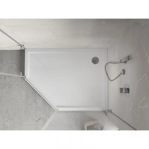 MEXEN - Flow+ päťboká sprchová vanička pravá 100 x 90, biela lesk 46P109010RH