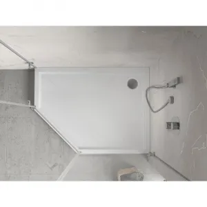 MEXEN - Flow+ päťboká sprchová vanička pravá 100 x 90, biela lesk 46P109010RH