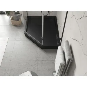 MEXEN - Flow+ päťboká sprchová vanička ľavá 80 x 100, čierna mat 46P708010LH