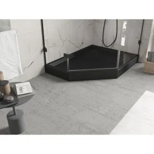 MEXEN - Flow+ päťboká sprchová vanička pravá 100 x 90, čierna mat 46P709010RH