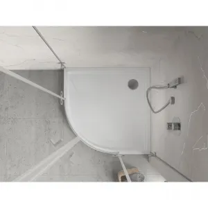 MEXEN - Flow+ Sprchová vanička štvrťkruh 90 x 90, biela lesk 46Q109090H