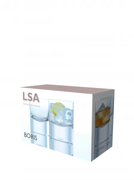 LSA International BORIS poháre 250ml, číre set 2ks, LSA, Handmade
