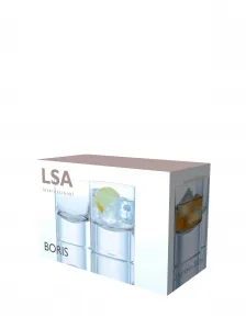 LSA International BORIS poháre 250ml, číre set 2ks, LSA, Handmade